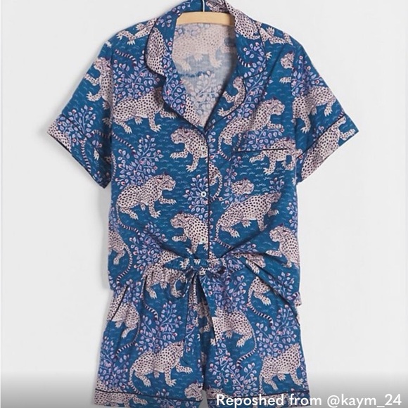 Printfresh Other - Printfresh Blue Pajama Set with White Animal Print